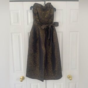 Corey Lynn Calter Black & Gold Strapless Jumpsuit